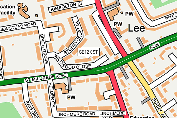 SE12 0ST map - OS OpenMap – Local (Ordnance Survey)