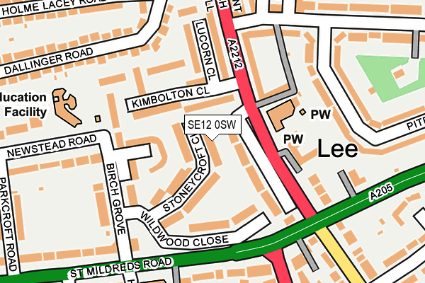 SE12 0SW map - OS OpenMap – Local (Ordnance Survey)