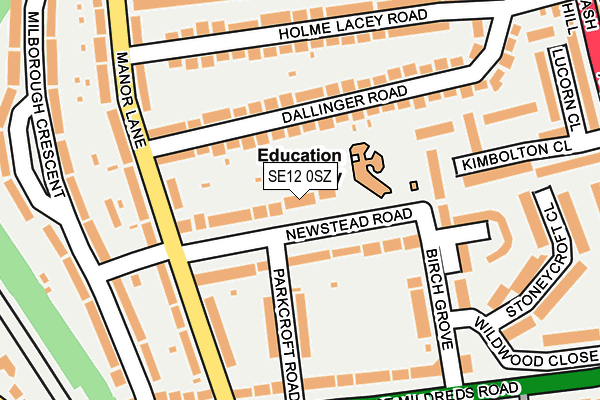 SE12 0SZ map - OS OpenMap – Local (Ordnance Survey)