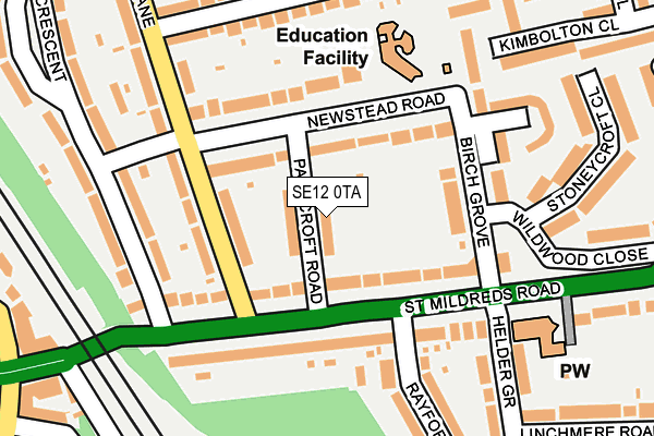 SE12 0TA map - OS OpenMap – Local (Ordnance Survey)