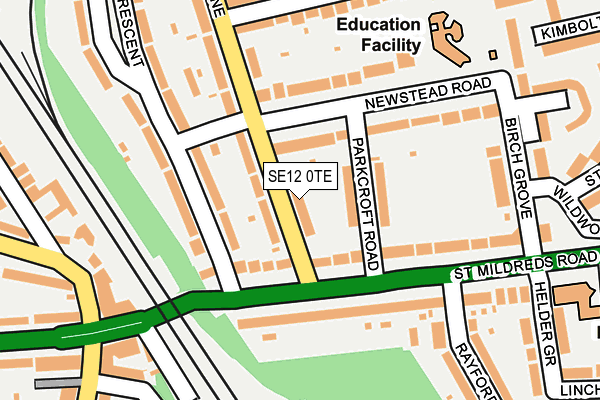 SE12 0TE map - OS OpenMap – Local (Ordnance Survey)