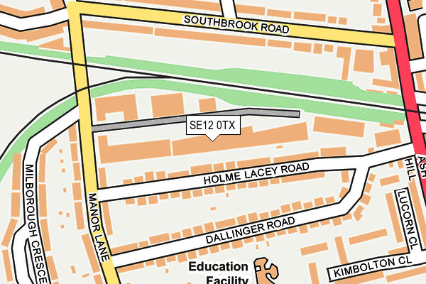 SE12 0TX map - OS OpenMap – Local (Ordnance Survey)