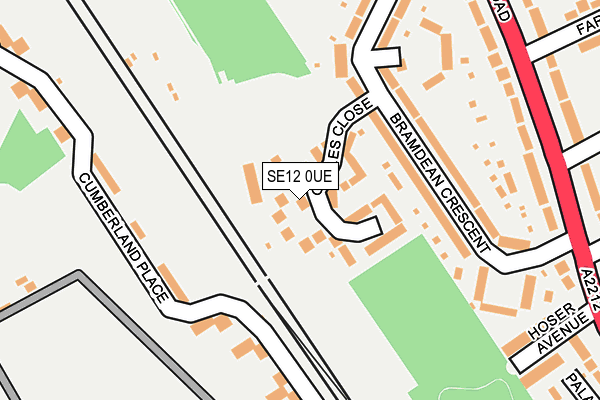 SE12 0UE map - OS OpenMap – Local (Ordnance Survey)