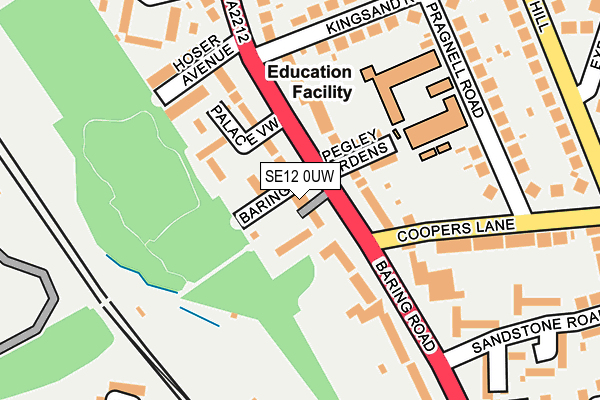 SE12 0UW map - OS OpenMap – Local (Ordnance Survey)