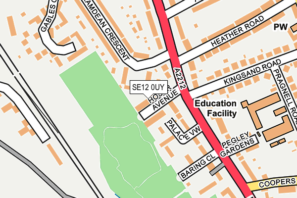 SE12 0UY map - OS OpenMap – Local (Ordnance Survey)