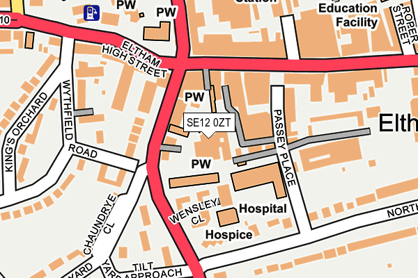 SE12 0ZT map - OS OpenMap – Local (Ordnance Survey)