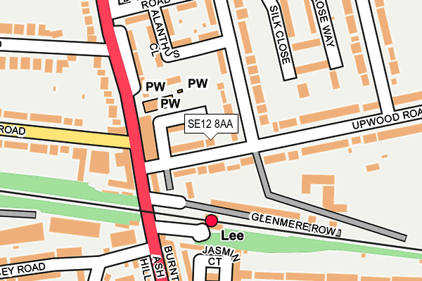 SE12 8AA map - OS OpenMap – Local (Ordnance Survey)