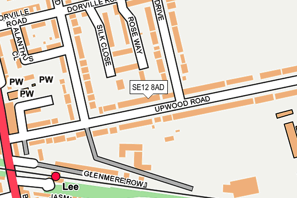 SE12 8AD map - OS OpenMap – Local (Ordnance Survey)