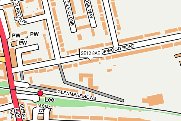 SE12 8AE map - OS OpenMap – Local (Ordnance Survey)