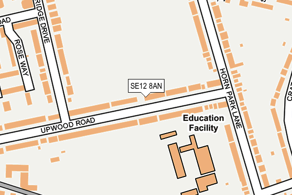 SE12 8AN map - OS OpenMap – Local (Ordnance Survey)