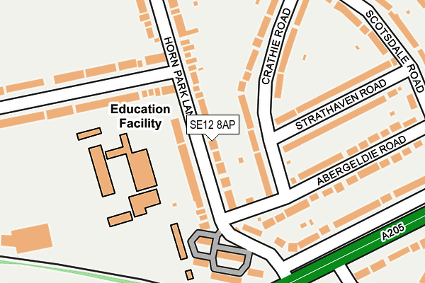 SE12 8AP map - OS OpenMap – Local (Ordnance Survey)