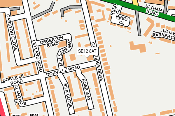 SE12 8AT map - OS OpenMap – Local (Ordnance Survey)