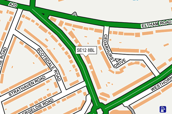 SE12 8BL map - OS OpenMap – Local (Ordnance Survey)