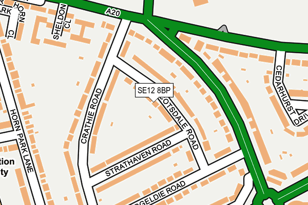 SE12 8BP map - OS OpenMap – Local (Ordnance Survey)