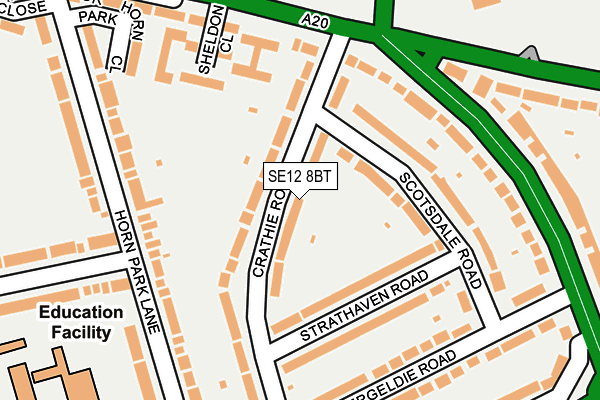 SE12 8BT map - OS OpenMap – Local (Ordnance Survey)