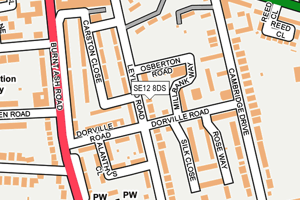 SE12 8DS map - OS OpenMap – Local (Ordnance Survey)