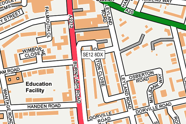 SE12 8DX map - OS OpenMap – Local (Ordnance Survey)