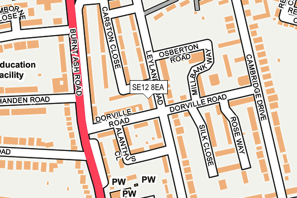 SE12 8EA map - OS OpenMap – Local (Ordnance Survey)