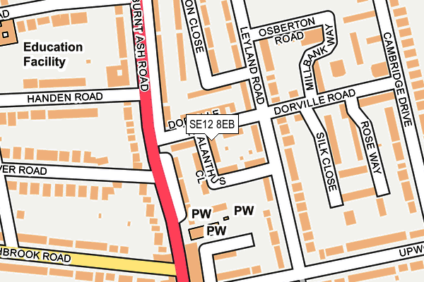 SE12 8EB map - OS OpenMap – Local (Ordnance Survey)