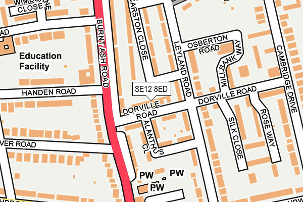 SE12 8ED map - OS OpenMap – Local (Ordnance Survey)