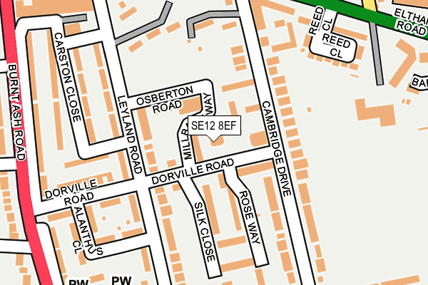 SE12 8EF map - OS OpenMap – Local (Ordnance Survey)