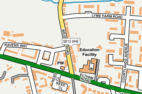 SE12 8HE map - OS OpenMap – Local (Ordnance Survey)