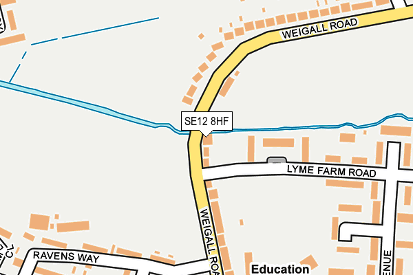 SE12 8HF map - OS OpenMap – Local (Ordnance Survey)