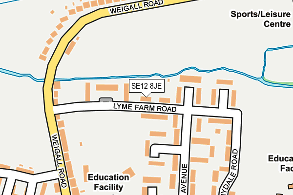 SE12 8JE map - OS OpenMap – Local (Ordnance Survey)