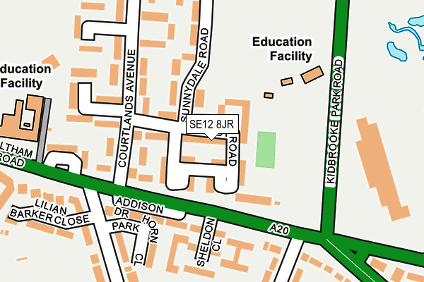 SE12 8JR map - OS OpenMap – Local (Ordnance Survey)