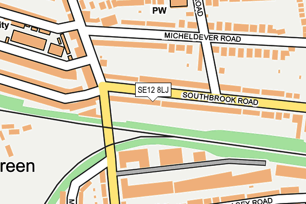 SE12 8LJ map - OS OpenMap – Local (Ordnance Survey)