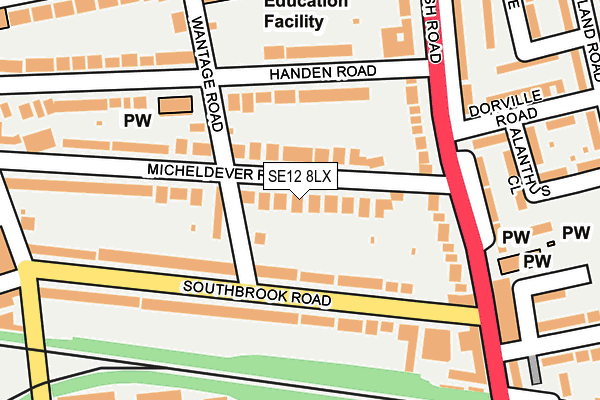 SE12 8LX map - OS OpenMap – Local (Ordnance Survey)