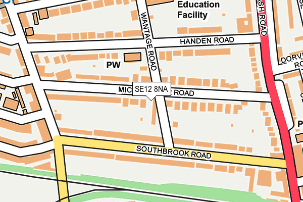 SE12 8NA map - OS OpenMap – Local (Ordnance Survey)