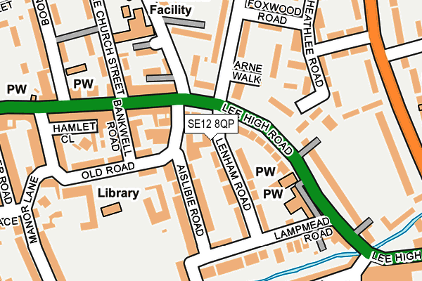 SE12 8QP map - OS OpenMap – Local (Ordnance Survey)