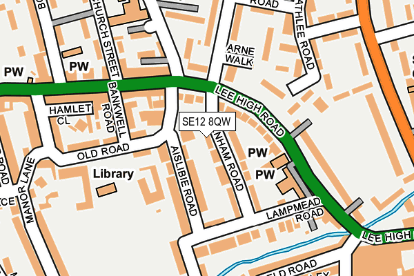 SE12 8QW map - OS OpenMap – Local (Ordnance Survey)