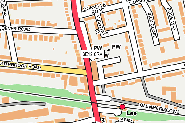 SE12 8RA map - OS OpenMap – Local (Ordnance Survey)