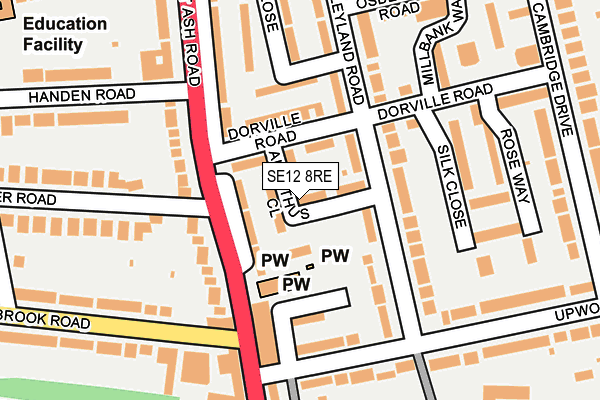 SE12 8RE map - OS OpenMap – Local (Ordnance Survey)