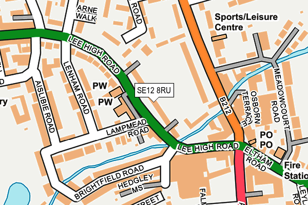 SE12 8RU map - OS OpenMap – Local (Ordnance Survey)