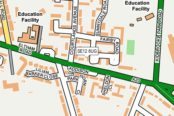 SE12 8UG map - OS OpenMap – Local (Ordnance Survey)