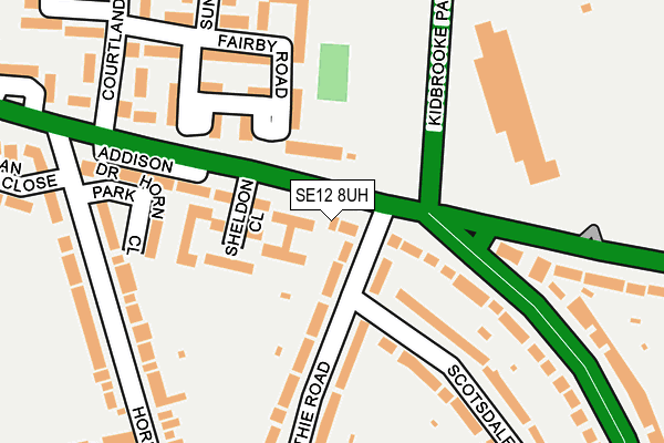 SE12 8UH map - OS OpenMap – Local (Ordnance Survey)