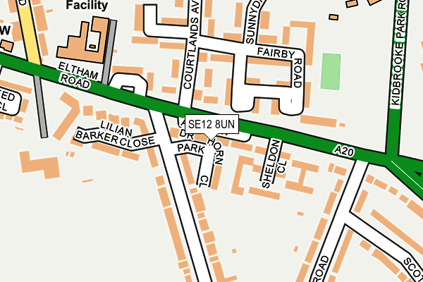 SE12 8UN map - OS OpenMap – Local (Ordnance Survey)