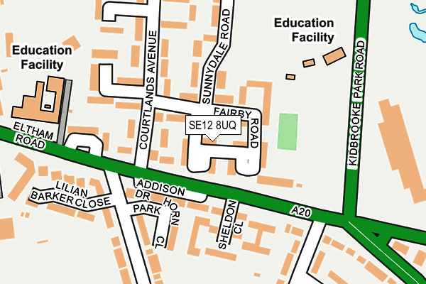 SE12 8UQ map - OS OpenMap – Local (Ordnance Survey)