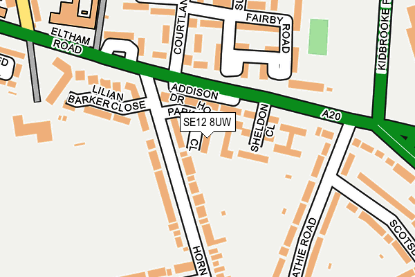 SE12 8UW map - OS OpenMap – Local (Ordnance Survey)