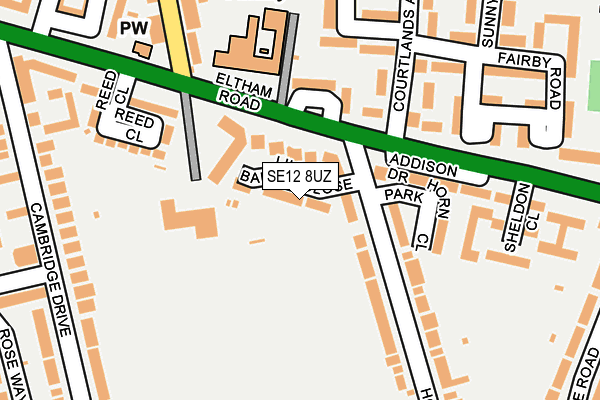 SE12 8UZ map - OS OpenMap – Local (Ordnance Survey)