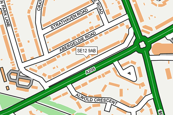 SE12 9AB map - OS OpenMap – Local (Ordnance Survey)