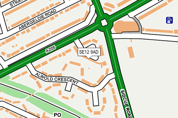 SE12 9AD map - OS OpenMap – Local (Ordnance Survey)