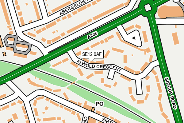 SE12 9AF map - OS OpenMap – Local (Ordnance Survey)