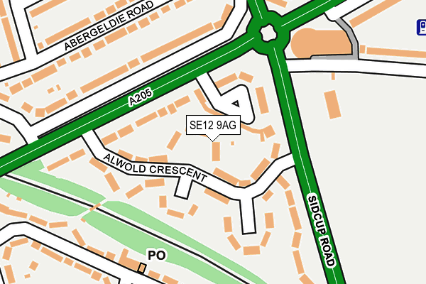 SE12 9AG map - OS OpenMap – Local (Ordnance Survey)