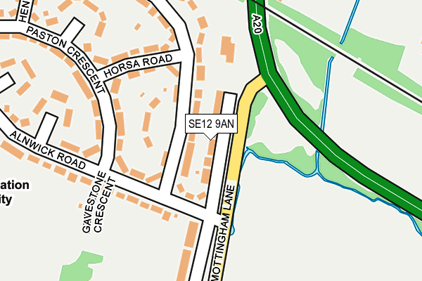 SE12 9AN map - OS OpenMap – Local (Ordnance Survey)