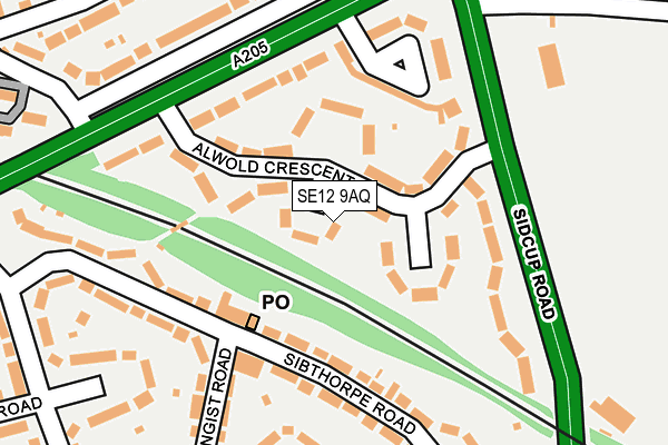SE12 9AQ map - OS OpenMap – Local (Ordnance Survey)