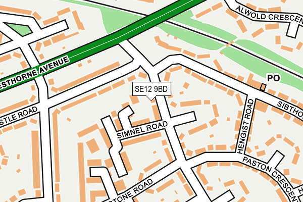 SE12 9BD map - OS OpenMap – Local (Ordnance Survey)